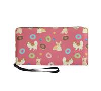 Tarjetero Mujer Perro Amarillo Rojo Piel Billetera Bolso Mujer Monedero Carteira Multiple Slots Compartments Cartera Bolsa Pequeña Wallet with Zipper Carteras Grande Cartera 11x20cm/1 Pieza