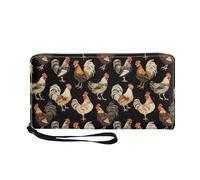 Tarjetero Mujer Pollo Amarillo Negro Piel Billetera Bolso Mujer Monedero Carteira Multiple Slots Compartments Cartera Bolsa Pequeña Wallet with Zipper Carteras Grande Cartera 11x20cm/1 Pieza
