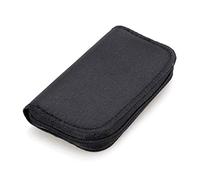 Tarjetero multifuncional con cremallera para llevar tarjetas de memoria, bolsa de almacenamiento para tarjetas SD, unisex, para mujeres y hombres, diseño atractivo negro, White, M, Steak_Cutlery