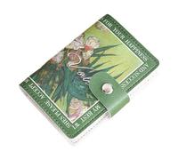 Tarjetero, organizador de tarjetas de crédito floral antidesmagnetizante | Cartera de bolsillo frontal de piel sintética para mujer, funda pequeña para tarjetas, Adelfa