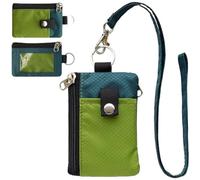 Tarjetero para bloqueo para rfid 8 Tarjetas Tejido Impermeable(Green) | para bloqueo para rfid , para ultra fino, cordón desmontable, tejido canvas durable, ideal viaje