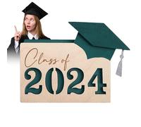 Tarjetero para graduados, funda de madera para tarjetas de identidad, felicitaciones de graduación, recuerdo de celebración de escuela secundaria para fiesta de amistad, cena familiar, Green, Refer to