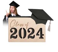 Tarjetero para graduados, funda de madera para tarjetas de identidad, felicitaciones de graduación, recuerdo de celebración de escuela secundaria para fiesta de amistad, cena familiar, Black, Refer to