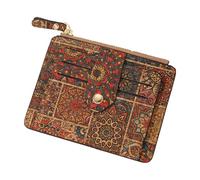 Tarjetero para mujer, Cartera delgada para mujer - Tarjetero para tarjetas de crédito Cartera floral vintage - Billetera, tarjetero delgado marrón para tarjetas de identificación, pequeños , D