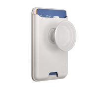 PopSockets: PopWallet para MagSafe - con Agarre - Incluye Anillo Adaptador para MagSafe - Delgado Tarjetero reposicionable para Smartphones y Fundas - SoftGoods - Horchata