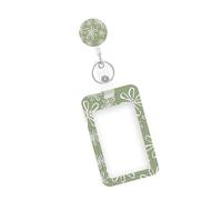 Tarjetero retráctil con estampado floral, protectores de acción de deslizamiento rápido para eventos corporativos escolares, varios tamaños