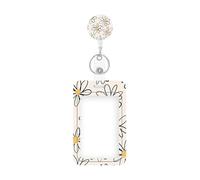 Tarjetero retráctil con estampado floral, protectores de acción de deslizamiento rápido para eventos corporativos escolares, varios tamaños