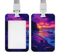 Tarjetero retráctil para tarjetas de identificación de verano, noche de océano, protector de tarjetas, placa de nombre, etiqueta de nombre para trabajo, oficina, médico, enfermera