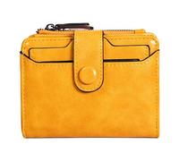 Tarjetero tipo cartera de poliuretano con múltiples ranuras para tarjetas, cartera de bolsillo con cremallera, monedero multifuncional para dinero en efectivo, billetes, Cúrcuma, Refer to description,