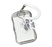 Tarjetero transparente con cordón de resorte, protección transparente, fundas impermeables para tarjetas de crédito empresarial