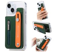 Tarjetero trasero para teléfono móvil, adhesivo para cartera de teléfono Macaron, soporte para tarjetas de crédito con cremallera para iPhone, Samsung, Android y todos los teléfonos móviles, correa de