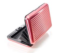 Tarjetero Vallet® de Aluminio | Ideal como Tarjetero y Tarjetero de Visita | Funda Protectora NFC y RFID | Protege Sus Tarjetas EC de lecturas no autorizadas | para Mujeres y Hombres (Rosa)
