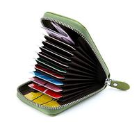 Tarjeteros para Tarjetas de Credito Mujer Hombre Piel Carteras de Mujer Hombre (Verde)