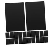 tarjeteros, tarjeteros metálicos de bolsillo, Tarjetas de nombre de metal 100 piezas/bolsa Tarjetas de presentación de aleación de aluminio Tarjetas de metal en blanco(Black,8.505.500.10CM)