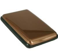 tarjeteros, tarjeteros metálicos de bolsillo, Tarjetero de aleación de aluminio for hombre(Brown)