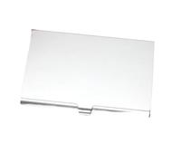 tarjeteros, tarjeteros metálicos de bolsillo, Tarjetero de visita Estuche for tarjetas de visita Tarjetero de aleación de aluminio Tarjetero de metal(Silver)