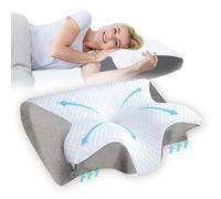 Tarleys Almohada Cervicales y Cuello - Almohada Viscoelastica Antironquido Ergonómica con Espuma de Memoria - Almohada Cervical para Dormir de Lado y Boca Arriba - Alivia Dolor de Cuello y Espalda.