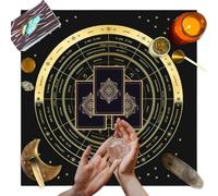 Tarot Altar Cloth - Square Witch Cloth, Velvet Divination Tablecloth, Astrology Oracle Reading Pad, Soft Decorative Spiritual Mat | Card Reading, Fortune Practice, Meditation Space, Crystal Display