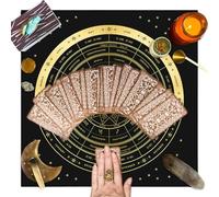Tarot Altar Cloth - Tabla de terciopelo cuadrado para whisky, Astrology Oracle Table Mat, Elegant Adivination Pad for Tarot Reading, Protective Mystic Exterior, Magic Ritual Accessory, Soft Decorative