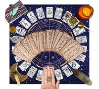 Tarot Altar Cloth - Tabla de terciopelo cuadrado para whisky, Astrology Oracle Table Mat, Elegant Adivination Pad for Tarot Reading, Protective Mystic Exterior, Magic Ritual Accessory, Soft Decorative