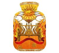 Tarot - Botellas de agua caliente con diseño de caballo con tapa suave, compresas calientes de 2 litros para el cuerpo, calentador de cuello y hombros