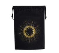 Tarot Card - Bolsa de almacenamiento de dados de terciopelo con cordón | Organizador portátil impreso para joyas, artículos espirituales de cristal, suministros de adivinación, altar