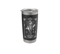 Tarot Card El lector Bookish Astrología Esqueleto Vaso térmico de acero inoxidable de doble pared