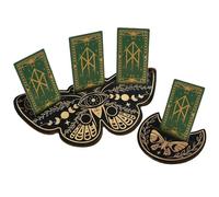 Tarot Card Holder - 3.86x3.35x0.2in Small Wooden, Butterfly Stand, Rectangle Card Display, Oracle Deck Holder, Meditation Divination Desktop Shelf | Home Studio Office Spiritual Collection Present