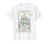 Tarot Card Otaku Ahegao Lewd Hentai Anime Oculto Pagano Wicca Camiseta, Hombre, Blanco, 3XL
