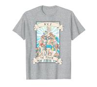 Tarot Card Otaku Ahegao Lewd Hentai Anime Oculto Pagano Wicca Camiseta, Hombre, Gris Jaspeado, 5XL