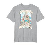 Tarot Card Otaku Ahegao Lewd Hentai Anime Oculto Pagano Wicca Camiseta, Hombre Tallas Grandes, Gris Jaspeado, 5X Alto
