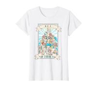 Tarot Card Otaku Ahegao Lewd Hentai Anime Oculto Pagano Wicca Camiseta, Mujer, Blanco, XL