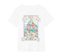 Tarot Card Otaku Ahegao Lewd Hentai Anime Oculto Pagano Wicca Camiseta, Mujer Tallas Grandes, Blanco, 4XL Grande