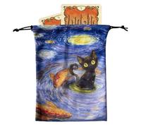 Tarot Card Pouch - de Terciopelo de 13 x 18 cm, Suave Forro Interior, Cierre Seguro, Ligero y Duradero | Oracle Deck Storage, Dice Holding, Jewelry Carrying, Travel For Tarot Enthusiast, C