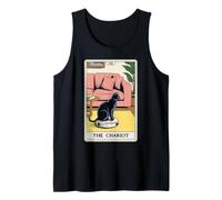 Tarot Card The Chariot Cat Robot Aspirador Divertido Gato Camiseta sin Mangas