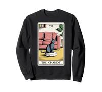 Tarot Card The Chariot Cat Robot Aspirador Divertido Gato Sudadera