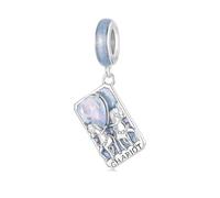 Tarot Card - The Chariot Charm, Accesorio de pulsera de plata de ley 925, Compatible con Collar de pulsera Pandora
