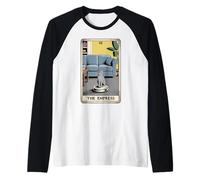 Tarot Card The Empress Cat On Robot Aspirador Funny Cat Camiseta Manga Raglan