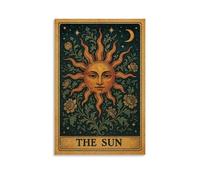 Tarot Card The Sun Art Poster Pintura Decorativa Lienzo Arte Mural Salón Póster Dormitorio Pintura, Arte de Pared Impresión de Imagen Moderna Decoración de Habitación Familiar 24 x 36 Pulgadas (60 x