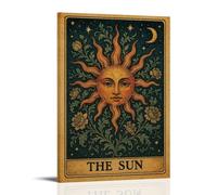 Tarot Card The Sun Art Poster Pintura Decorativa Lienzo Arte Mural Salón Póster Dormitorio Pintura, Arte de Pared Impresión de Imagen Moderna Decoración de Habitación Familiar 20 x 30 Pulgadas (50 x