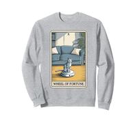 Tarot Card Wheel of Fortune Cat On Robot Aspirador Gato Sudadera