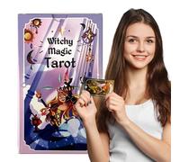 Tarot Cards - Deck de 78 Piezas Tarot para Parejas y Amigos, diseño de fantasía con significados perspicaces, Juego de Mesa de Destino para celebración, reunión, reflexión, Viaje, 4.13x2.48 Pulgadas