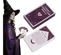 Tarot Cards Deck Divination, 54-Piece Fate Reading Set, Portable Oracle Game, 10.3x6cm, for Spiritual Insight, Home Rituals, Clubs, Family Party Entertainment Mesmerizing Cosmic