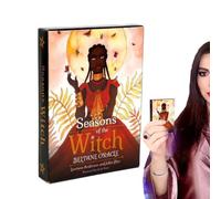 Tarot Cards for Beginners, Portable Adivination Deck, Illustrated Tabletop Cards with Guidebook, Compact Travel Size for Home, Adults, Men, Women, Spiritual Practice