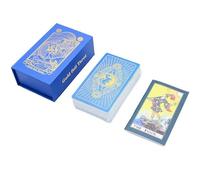 Tarot Cards - Juego de cartas clásicas de tarot de lujo PET impermeable y resistente a las arrugas, juego futuro con guía para principiantes y profesionales