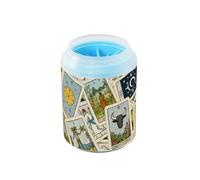 Tarot Cards - Limpiador de patas de perro reutilizable retro con cepillo de masaje suave, kit de limpieza de pies de mascotas para perros pequeños, medianos y grandes y gatos