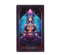 Tarot Cards, Oracle Deck, Spiritual Practice, 78 Pieces Portable Meditation Aid Inspired 130g Neon English Version Fortune Telling Game for Holiday Family Party, 10.5x6.3cm