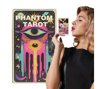 Tarot Cards - Phantom Dark Theme Deck, Fortune Telling Guidance Set with Illustrated Meaning Guidebook, Sturdy Smooth Shuffle Finish Feature, Ideal for Family Gathering Reading Practice Game Night