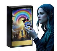 Tarot Cards Rainbow | Beginners Classic Intuitive Ancient Tarot Cards,Exquisite Full English Portable Party Favors Board Game for Empowered Life, Rituals, Divination