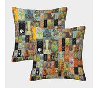 Tarot Collage Fundas Cojines Decorativa Juego De 2 Collage Artos Funda De Almohada Funda De Cojín 3D con Fundas De Cojín Decorativas 40x40cm